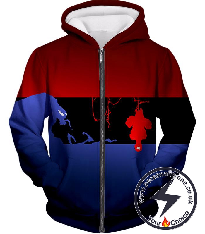 Marvels Spider-Man and Venom Animated Zip Up Hoodie